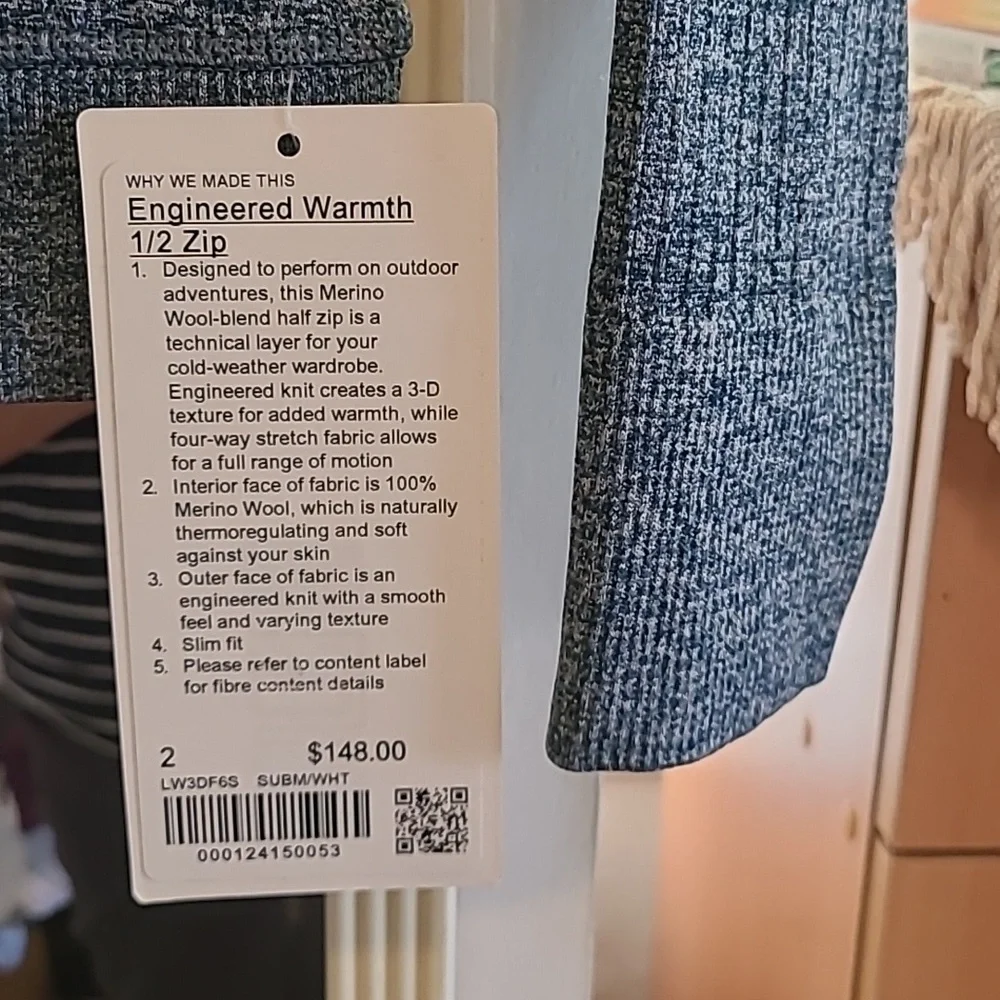 Lululemon Atletica Long Sleeves Active Top, Size 2, Color Light Blue 👌 ✨️ 😀 - Picture 5 of 16